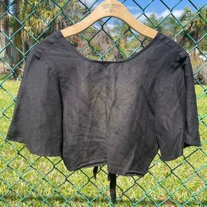 Amuse Society Cropped tie back top